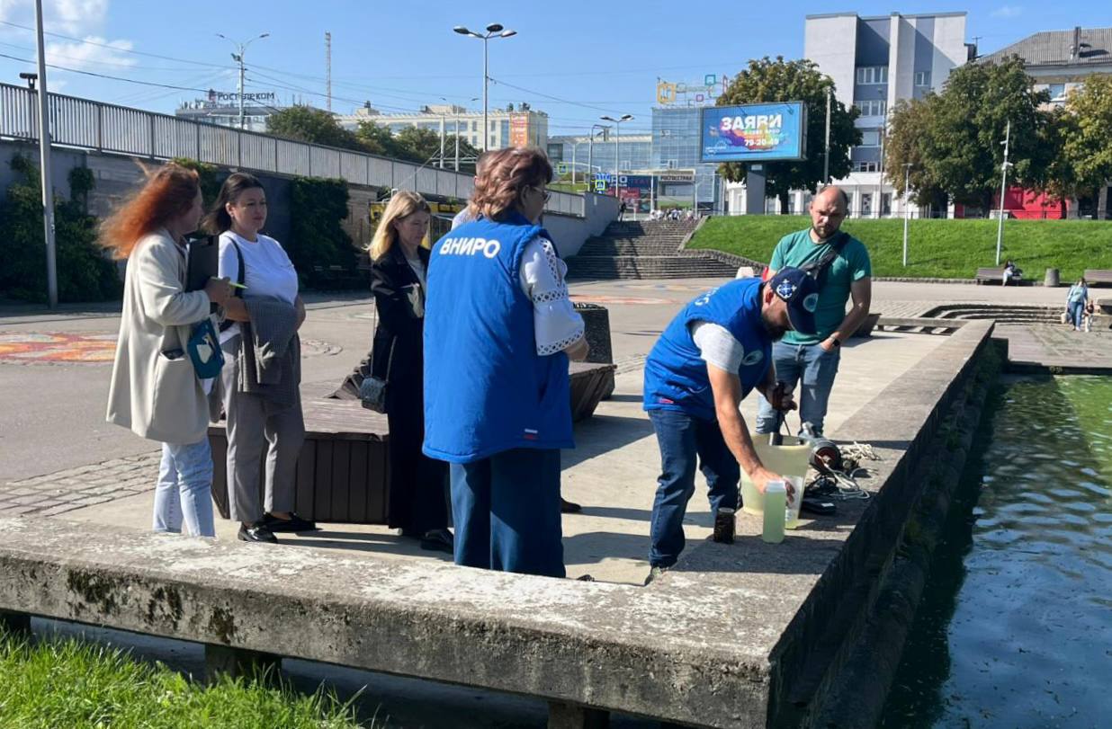 В Калининграде обследовали Нижнее озеро из-за появления сине-зеленых водорослей и неприятного запаха