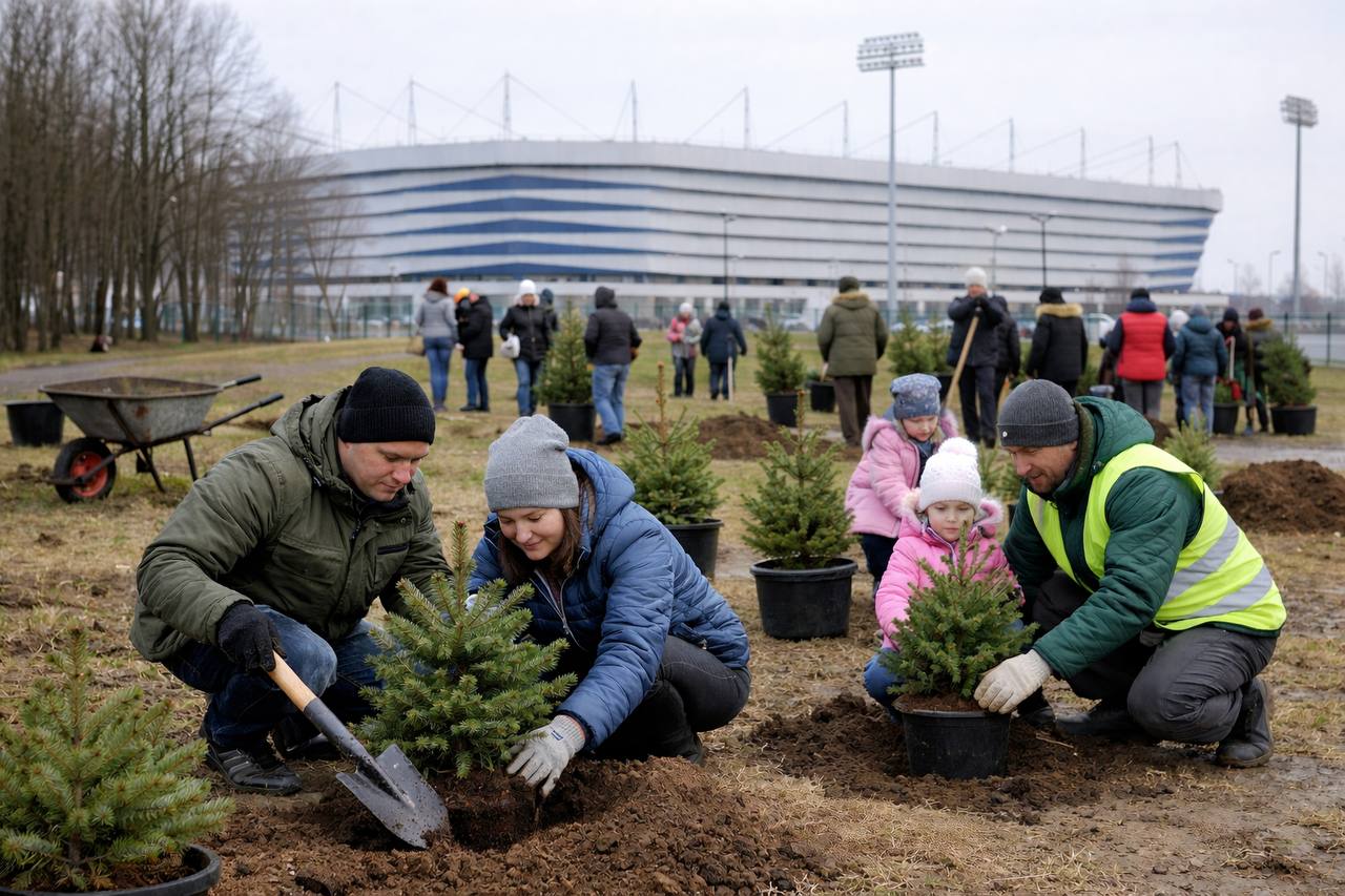 В Калининграде пройдёт акция по высадке новогодних елей в спортпарке