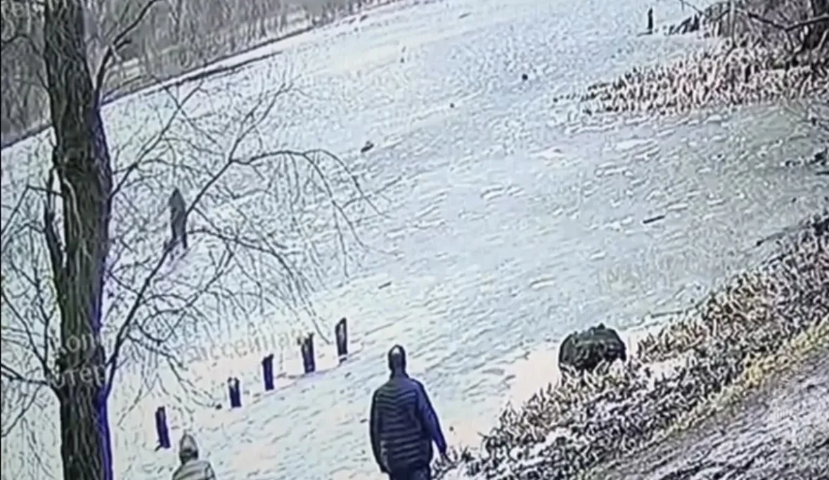 В парке «Макса Ашмана» прохожие спасли двух школьниц и их собак, провалившихся под лед