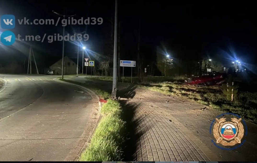 В Зеленоградском районе пьяный водитель перевернулся на своем автомобили
