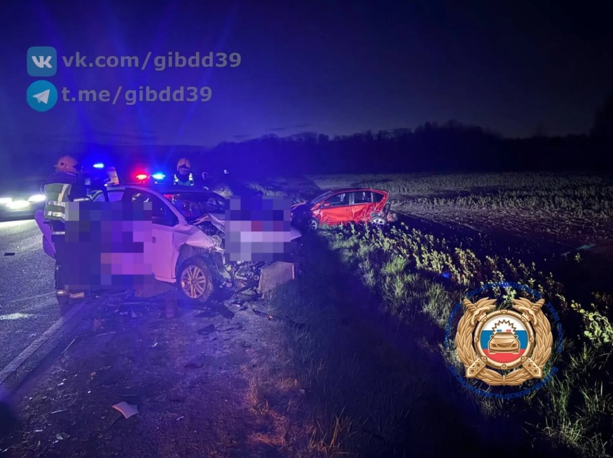 Водители двух легковушек пострадали в ДТП под Гвардейском