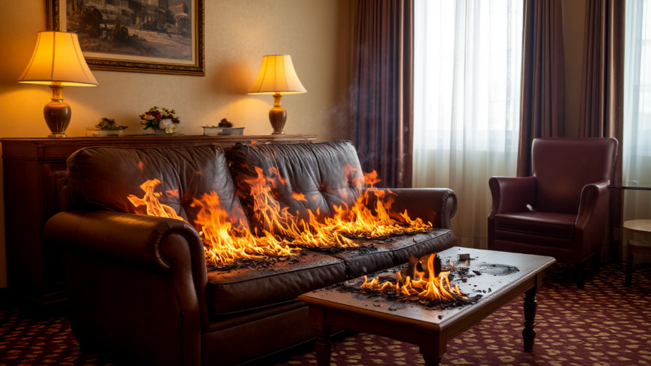 В Светлогорске загорелся отель, из огня эвакуировали 9 постояльцев