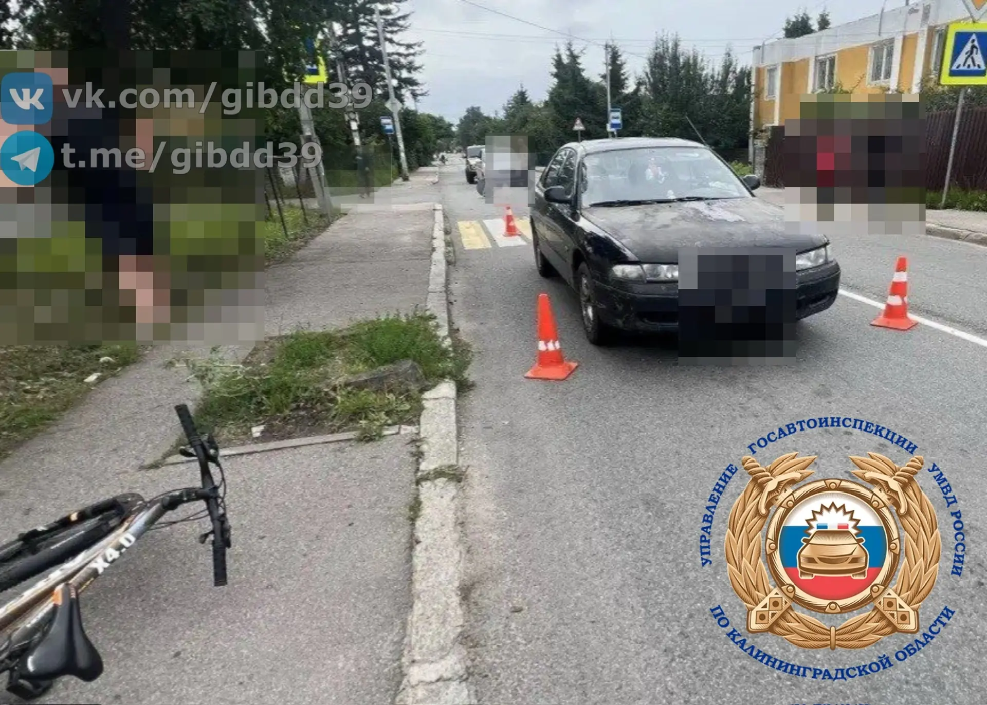 В Калининграде на пешеходном переходе сбили 11-летнюю велосипедистку